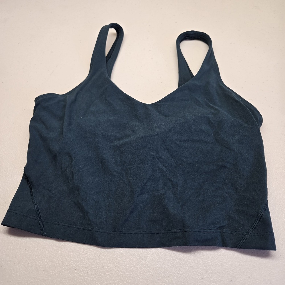 Lululemon Women Sports Bra 6 Dark Teal Align Tank Wireless Knit Racerback
